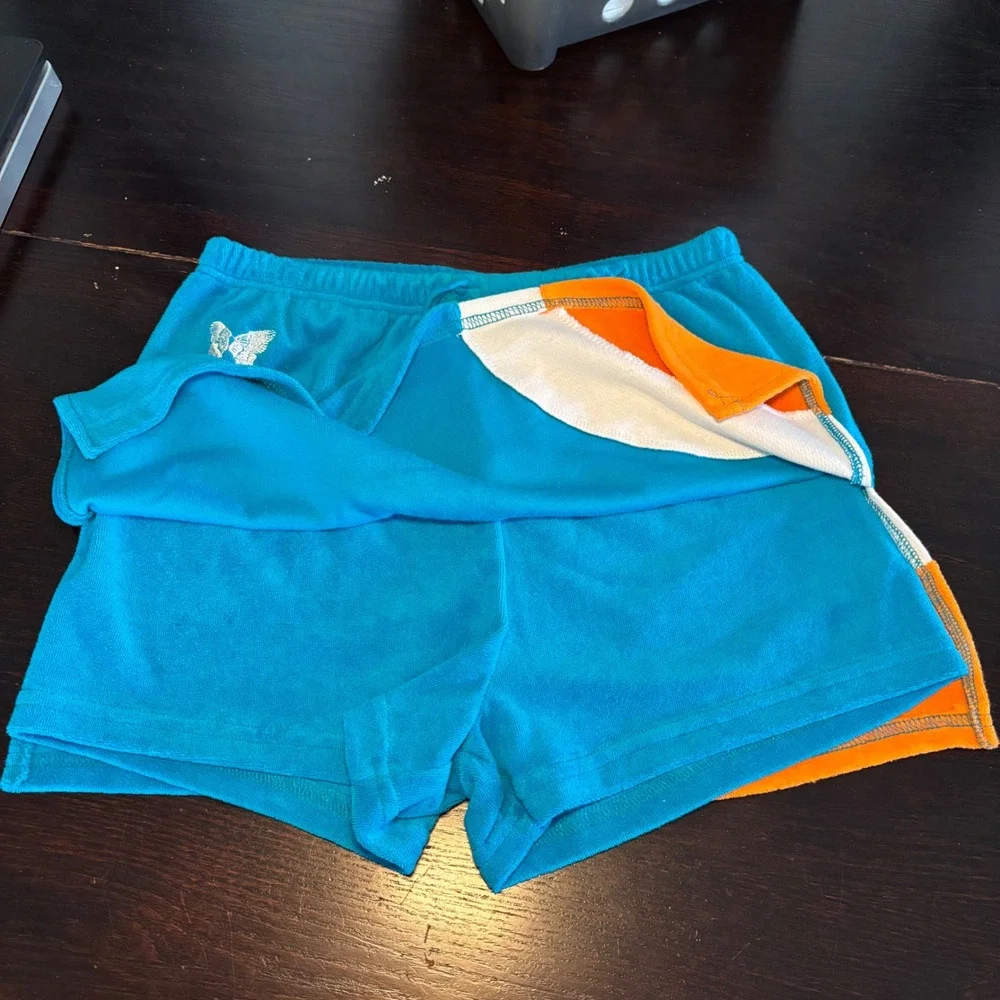 Y2K VTG '03 No Boundaries Kids Blue Colorblock Terry Skort Butterfly 14/6